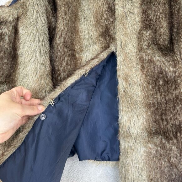 Iman Faux Fur Vest Womens 3X Brown Mobwife Grunge Indie Hipster Penny Lane Y2K - Picture 3 of 11